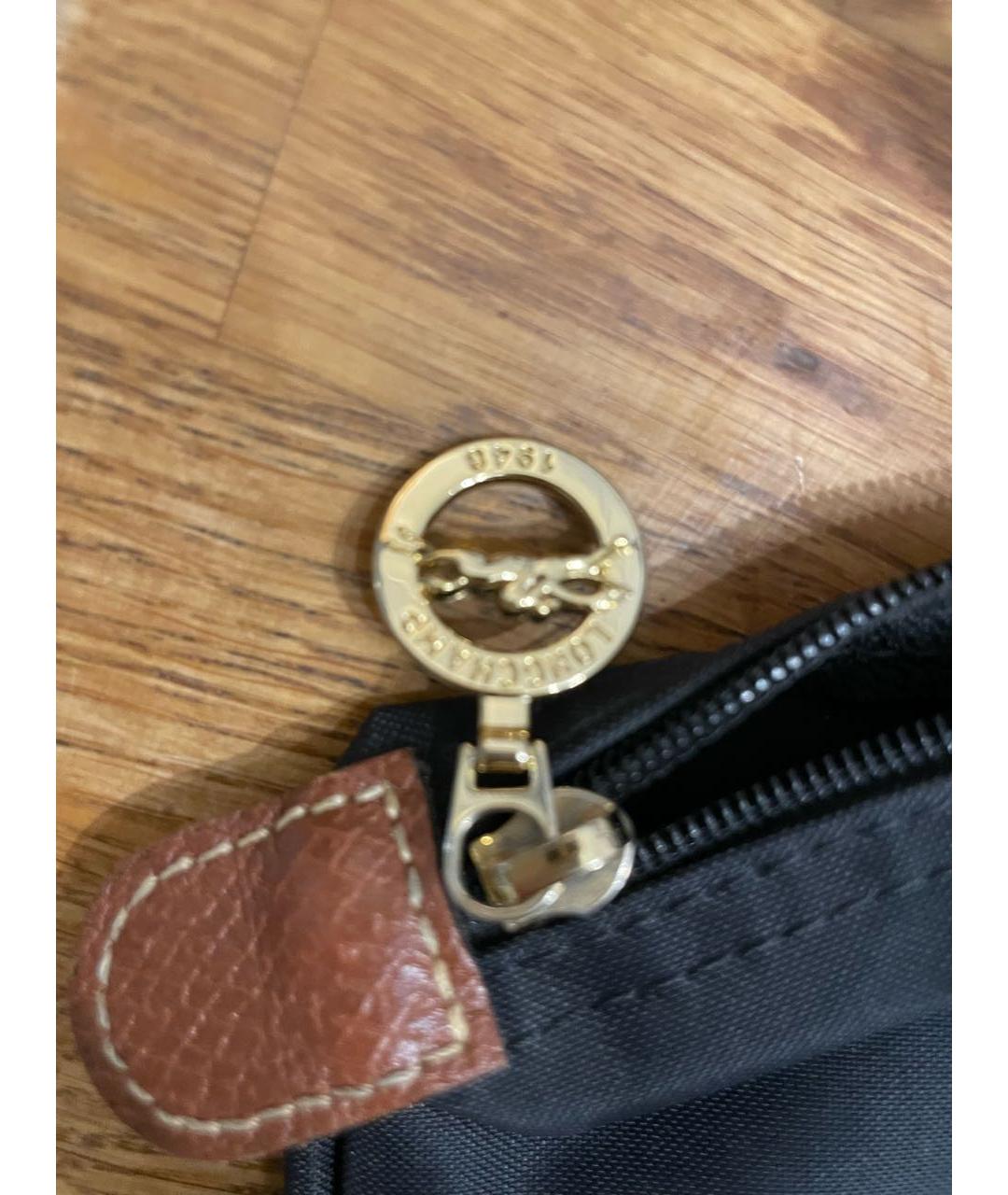 LONGCHAMP Черная синтетическая сумка с короткими ручками, фото 3