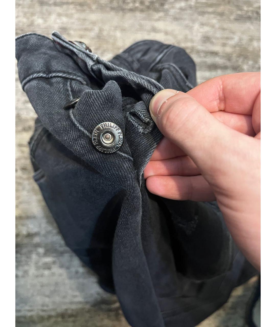 PHILIPP PLEIN Черные хлопко-эластановые джинсы скинни, фото 5