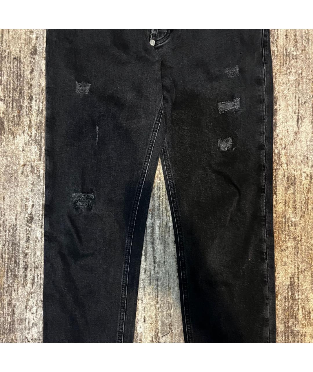 PHILIPP PLEIN Черные хлопко-эластановые джинсы скинни, фото 3