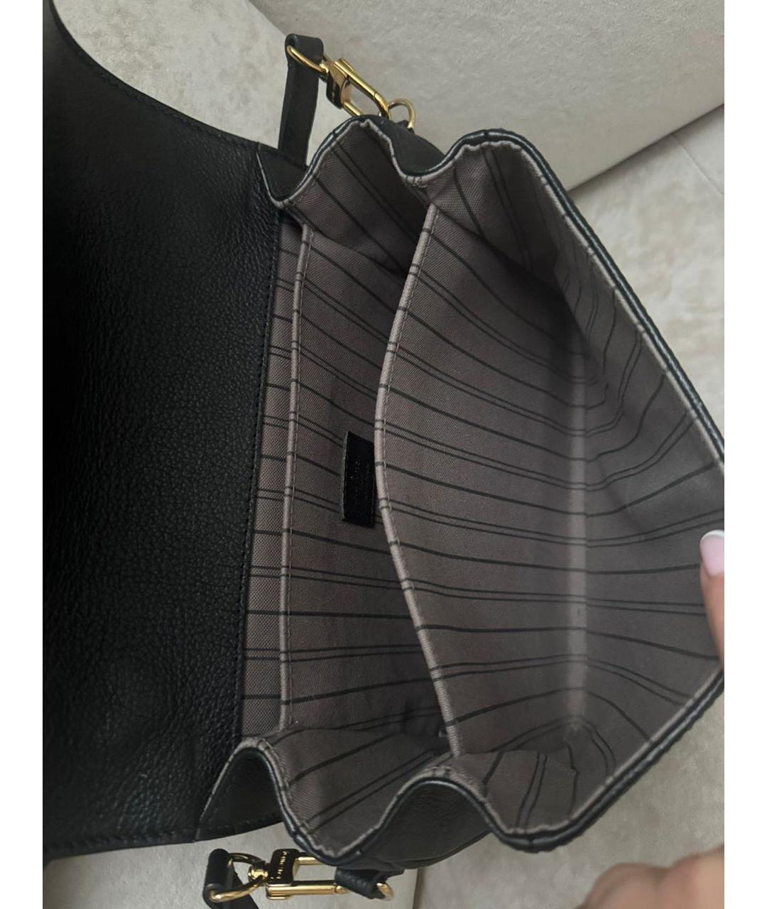 LOUIS VUITTON Черная кожаная сумка через плечо, фото 4