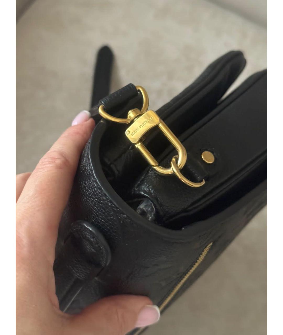 LOUIS VUITTON Черная кожаная сумка через плечо, фото 6