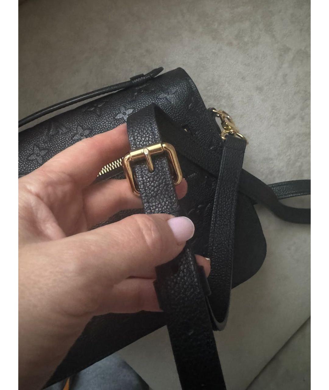 LOUIS VUITTON Черная кожаная сумка через плечо, фото 8