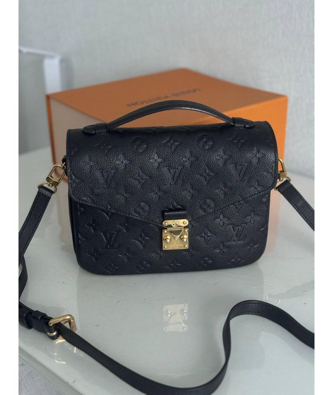 LOUIS VUITTON Черная кожаная сумка через плечо, фото 9