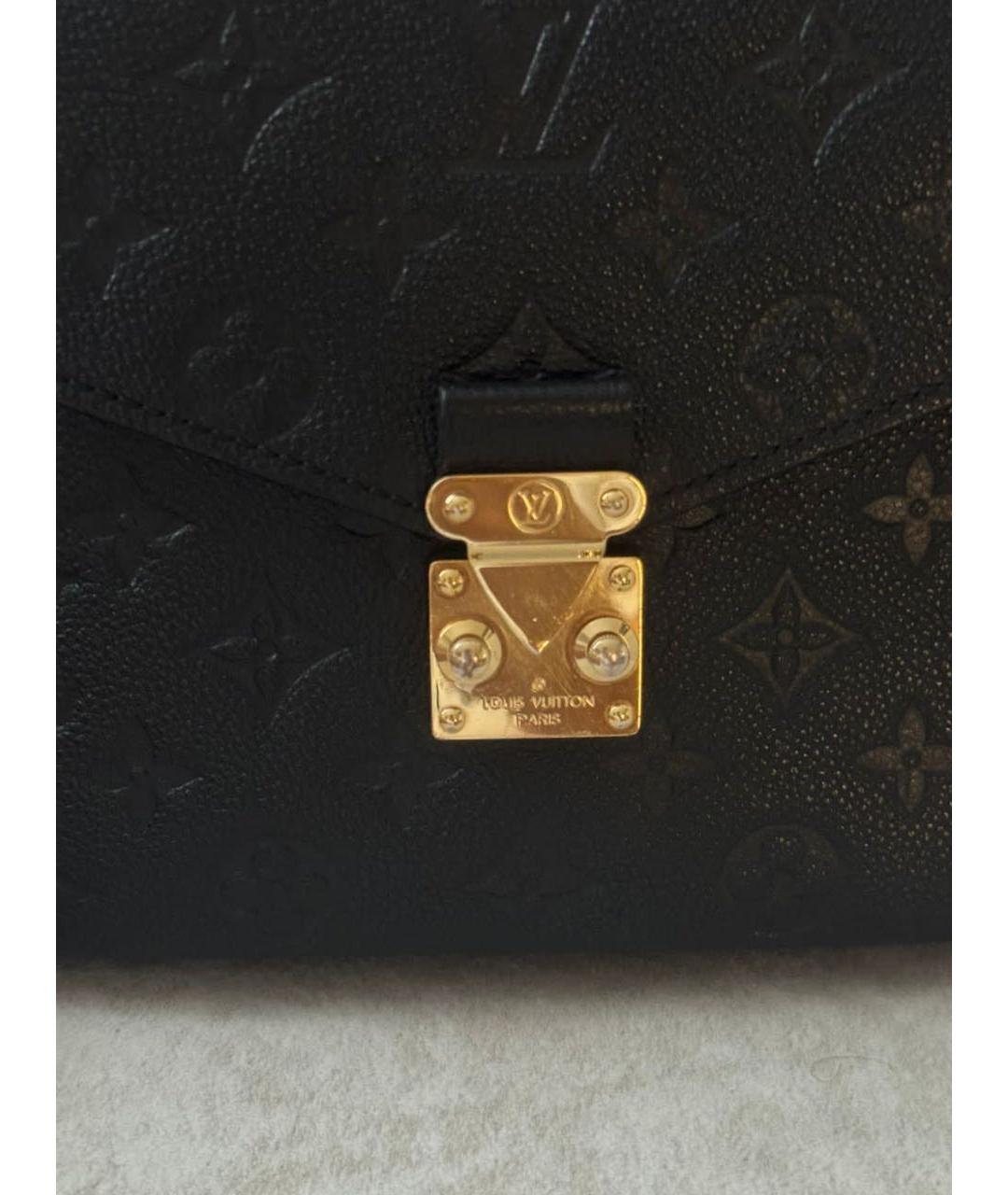 LOUIS VUITTON Черная кожаная сумка через плечо, фото 5