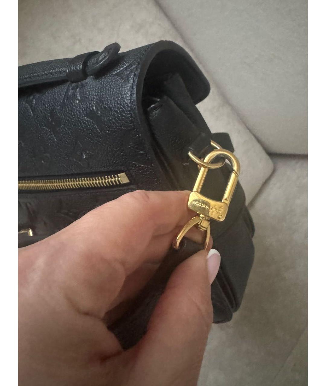 LOUIS VUITTON Черная кожаная сумка через плечо, фото 7