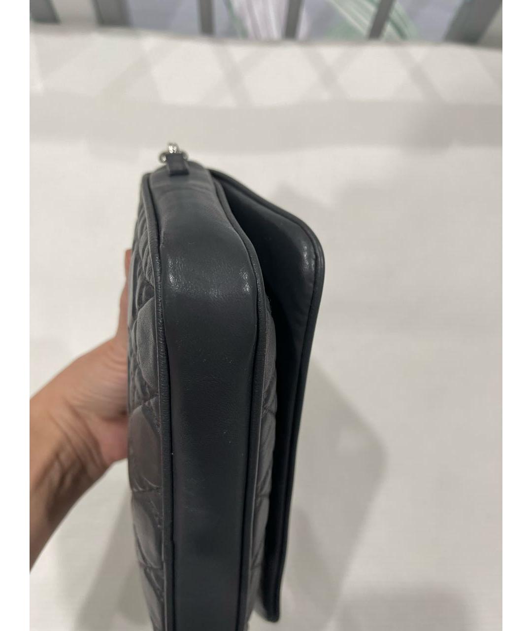 CHRISTIAN DIOR Антрацитовая кожаная сумка через плечо, фото 6