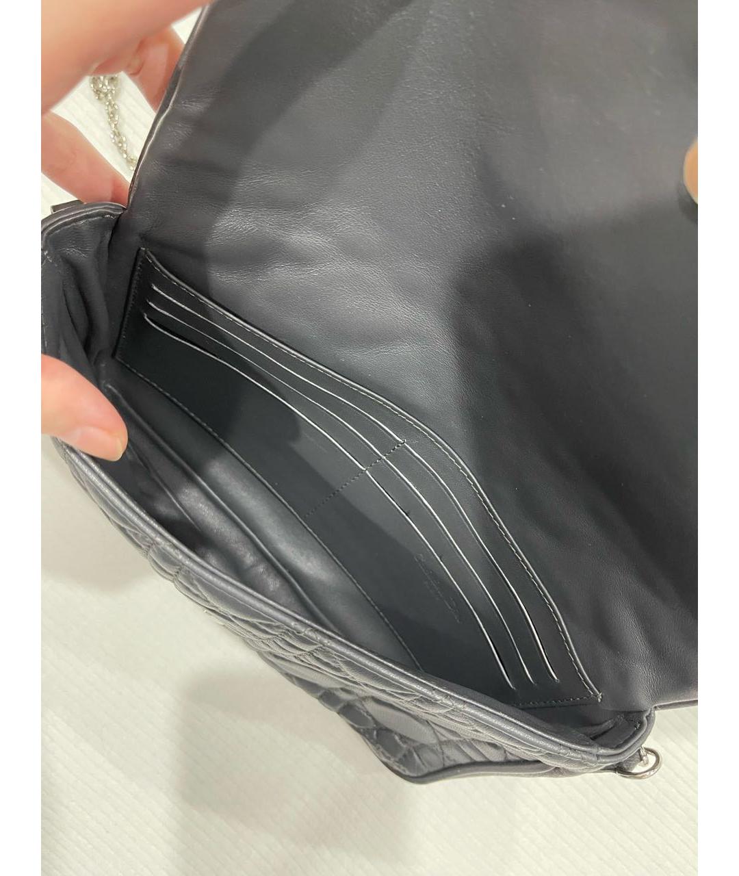 CHRISTIAN DIOR Антрацитовая кожаная сумка через плечо, фото 4