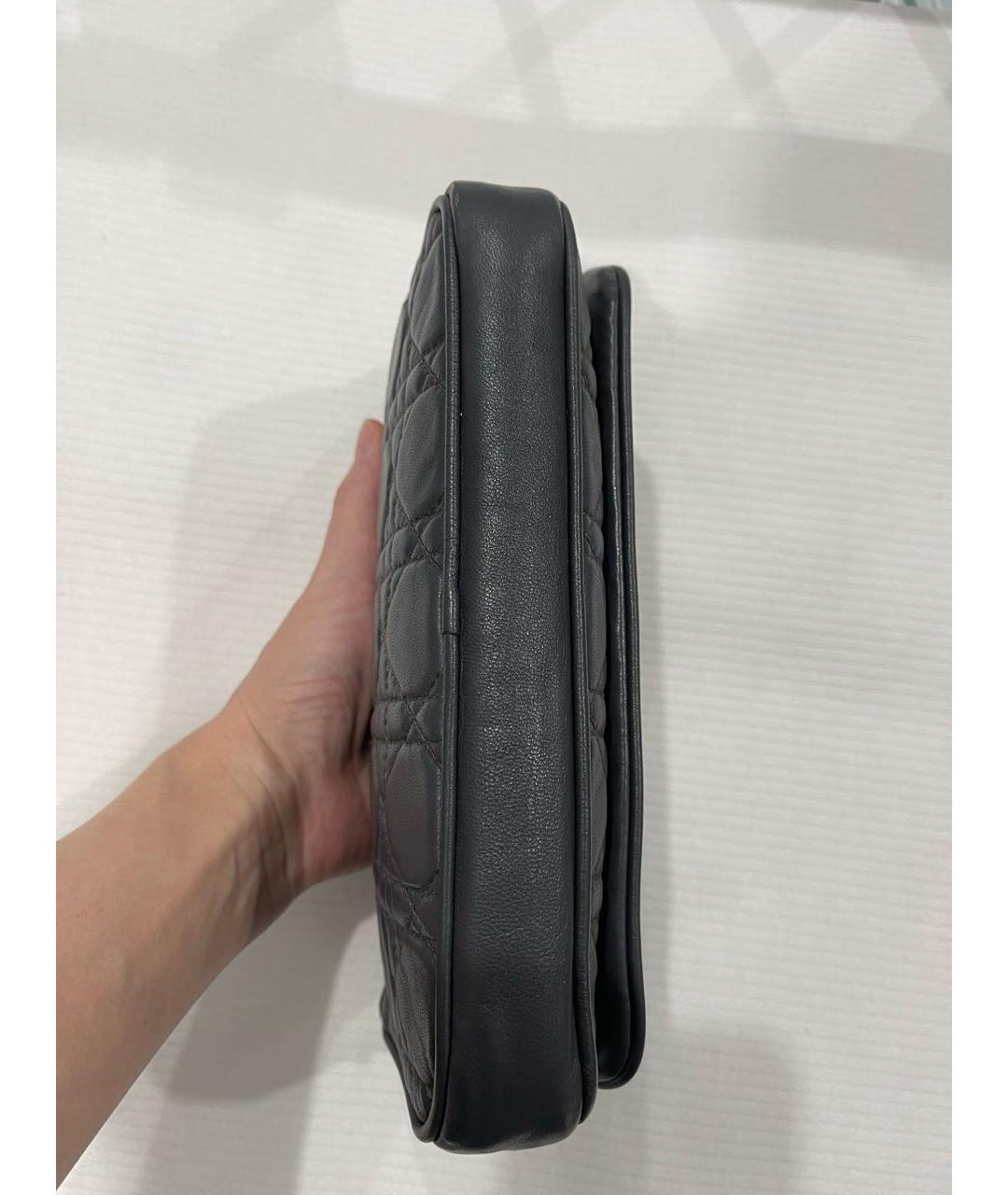 CHRISTIAN DIOR Антрацитовая кожаная сумка через плечо, фото 2