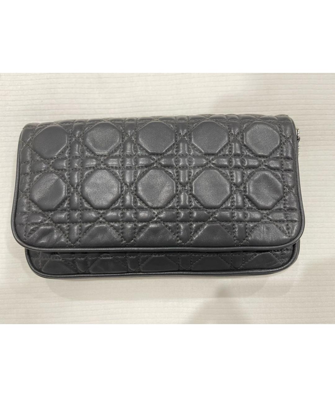 CHRISTIAN DIOR Антрацитовая кожаная сумка через плечо, фото 9