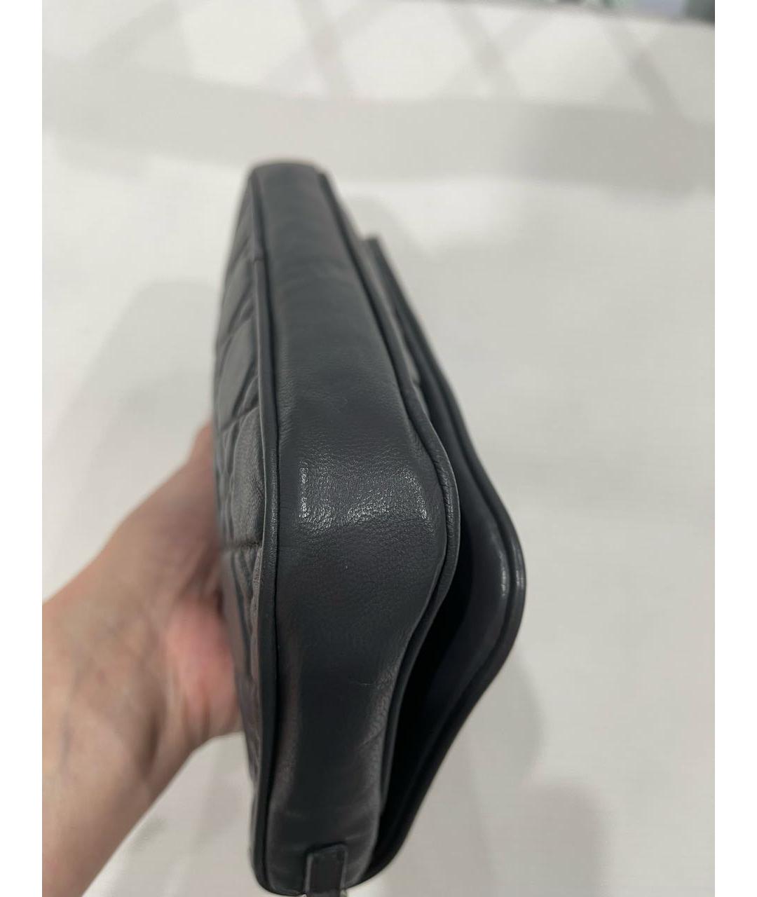 CHRISTIAN DIOR Антрацитовая кожаная сумка через плечо, фото 5