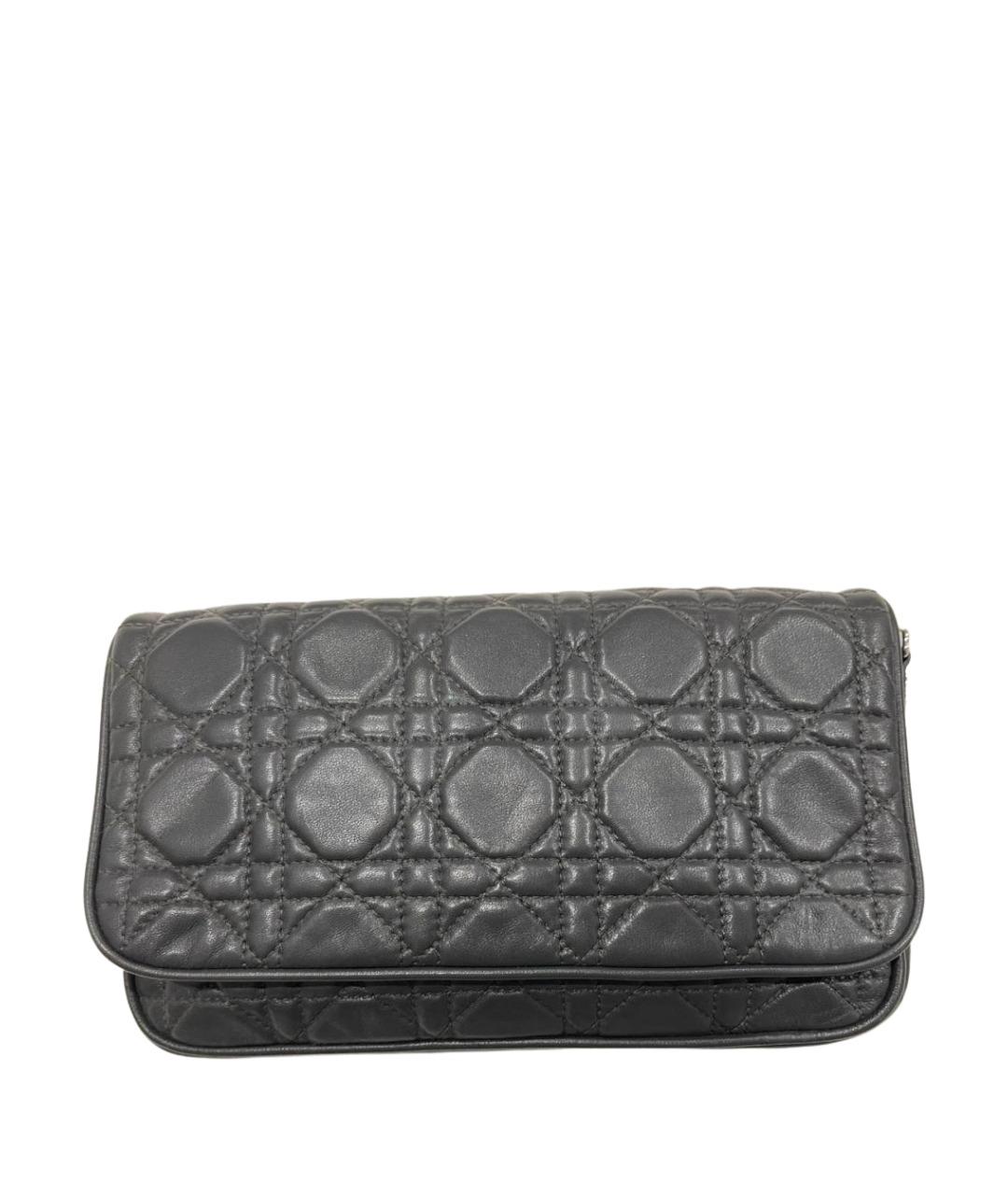 CHRISTIAN DIOR Антрацитовая кожаная сумка через плечо, фото 1