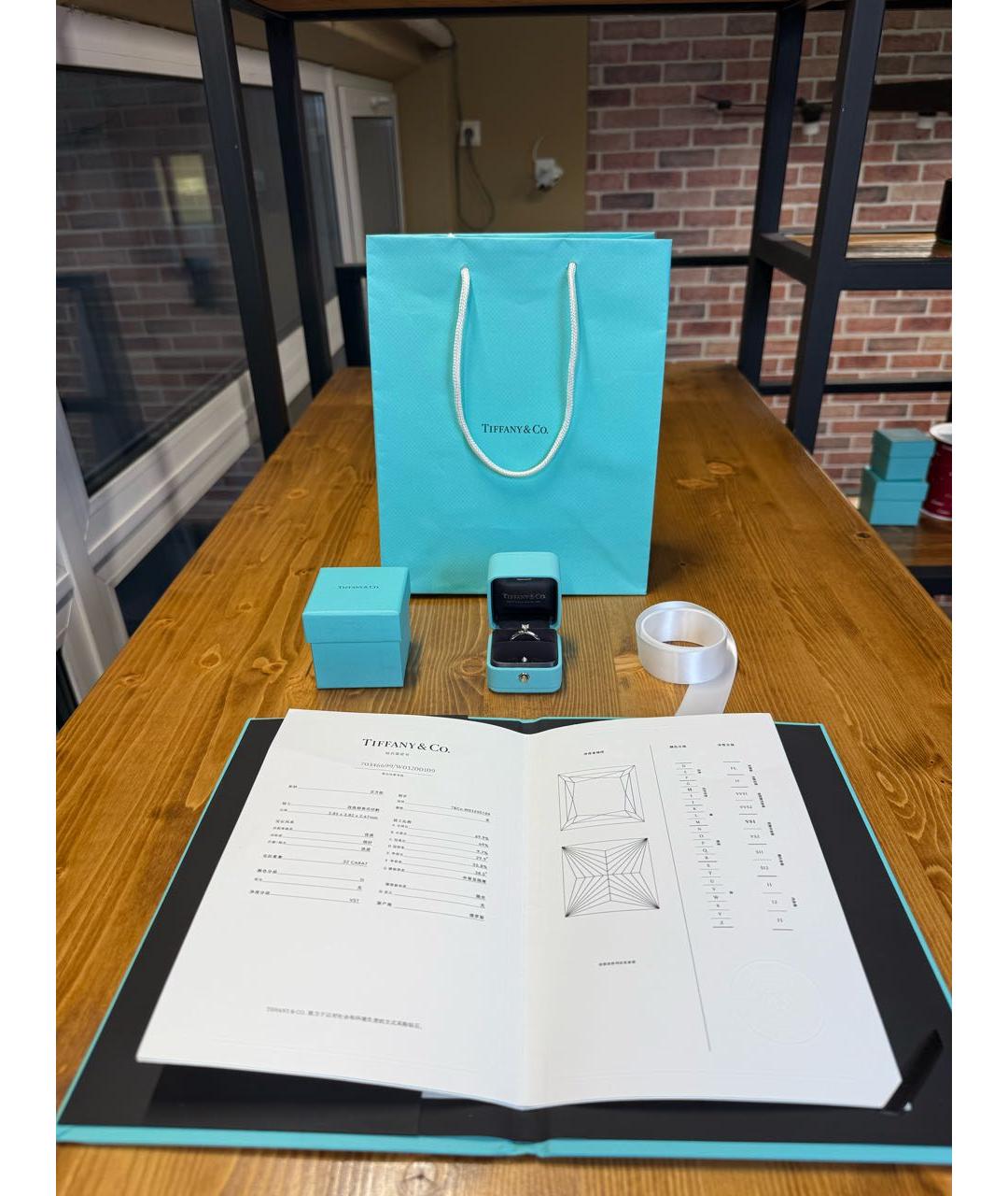 TIFFANY&CO Серебряное платиновое кольцо, фото 6