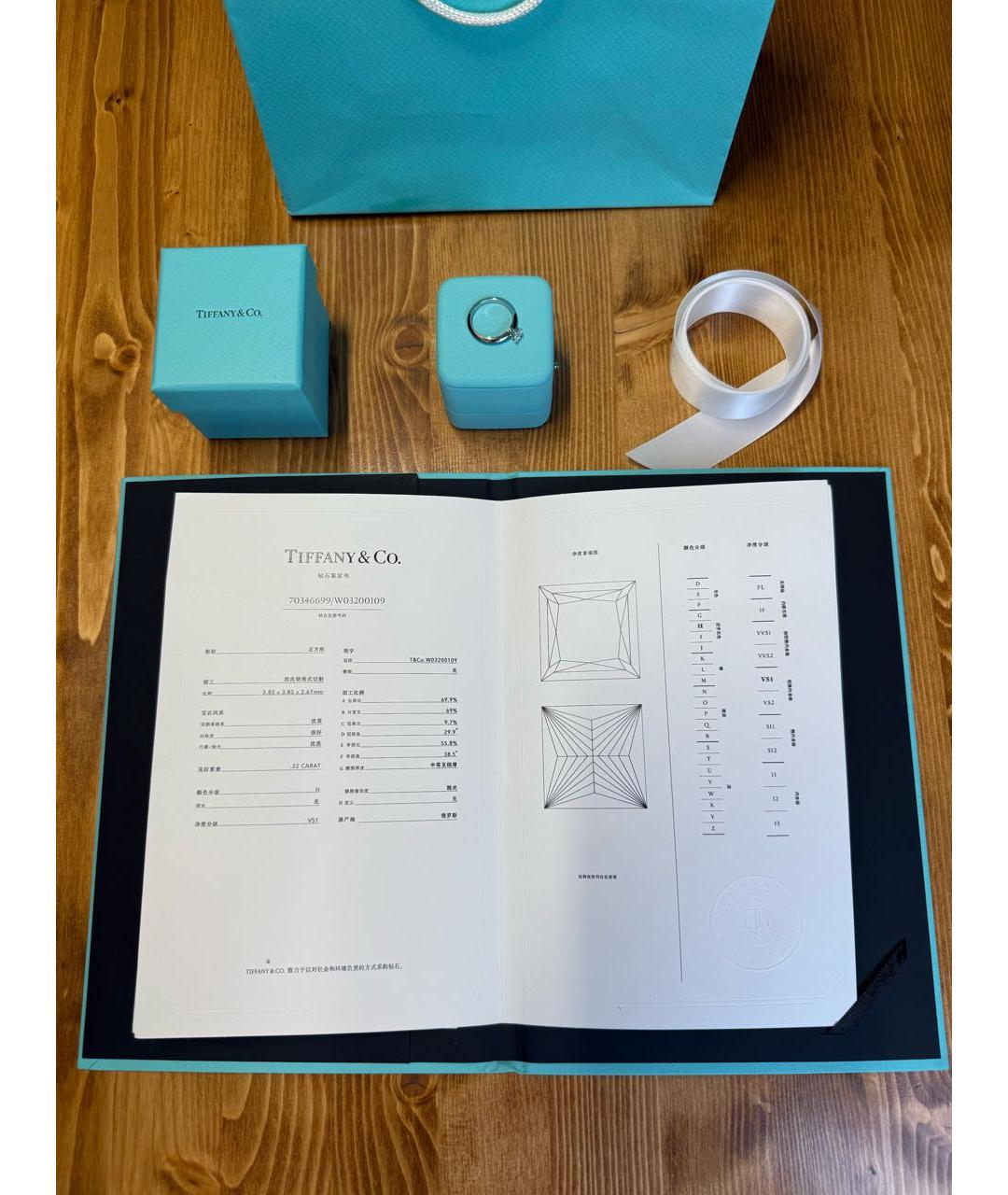 TIFFANY&CO Серебряное платиновое кольцо, фото 7