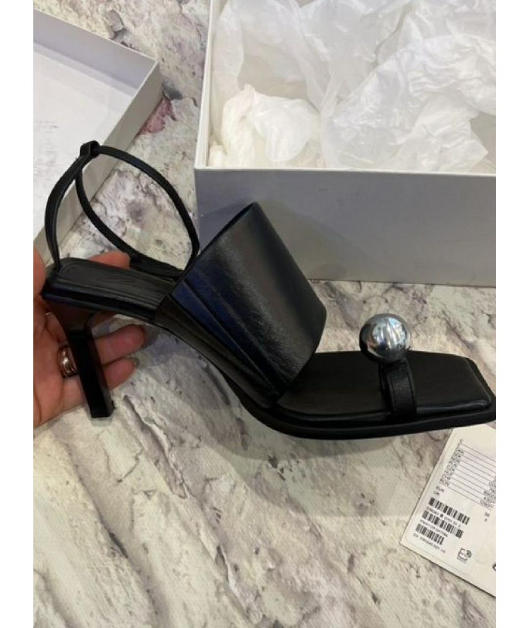 COS Черные кожаные босоножки, фото 5