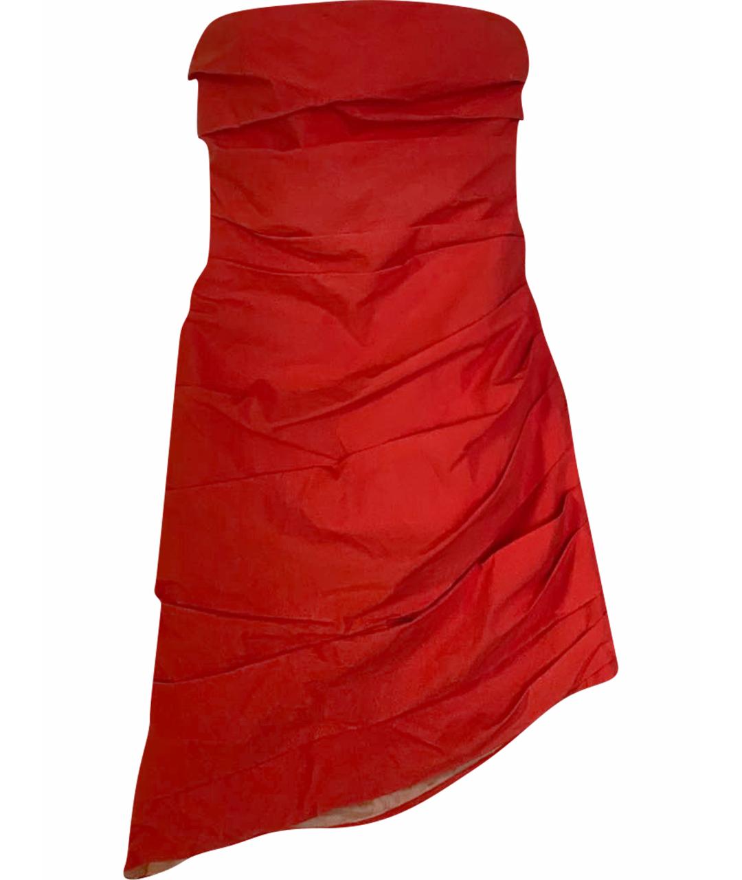 JOHANNA ORTIZ Красное хлопковое коктейльное платье, фото 1