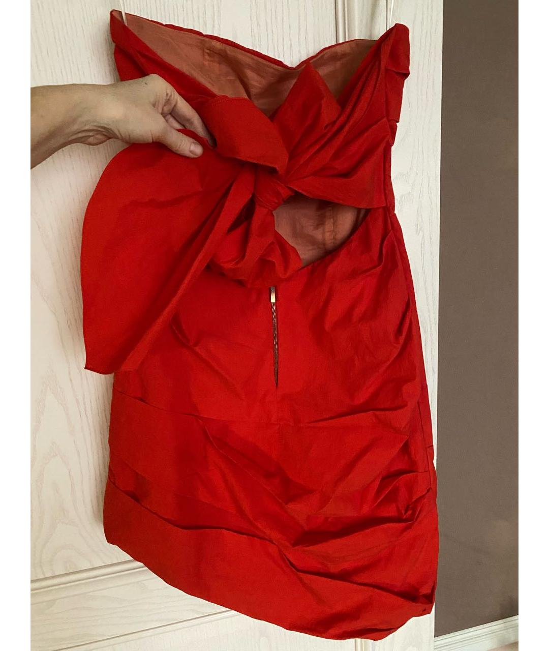 JOHANNA ORTIZ Красное хлопковое коктейльное платье, фото 2