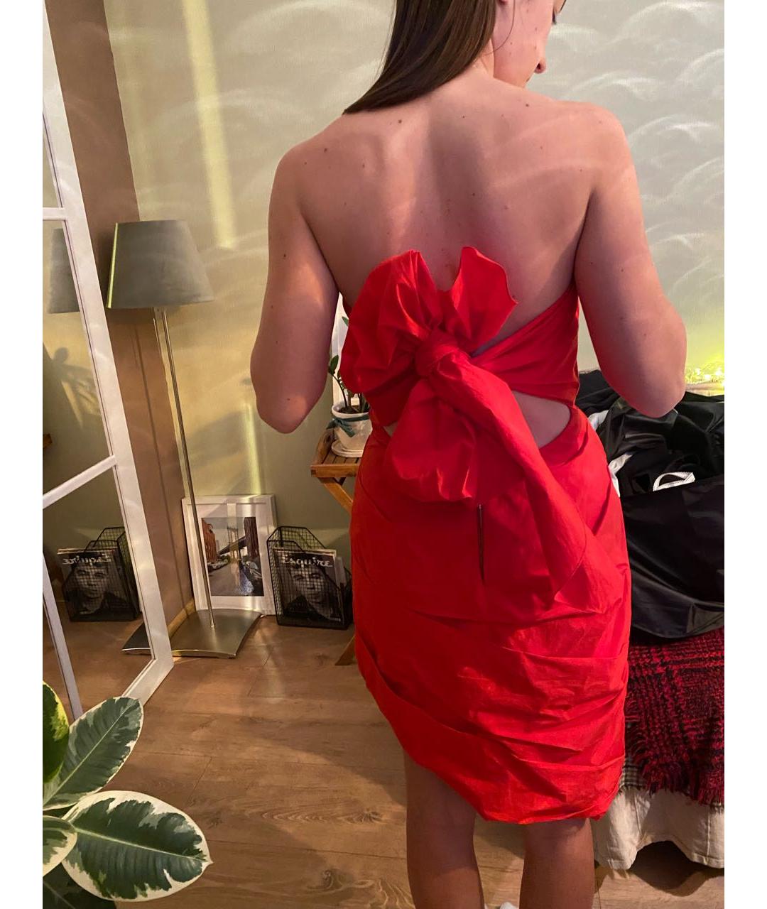 JOHANNA ORTIZ Красное хлопковое коктейльное платье, фото 8