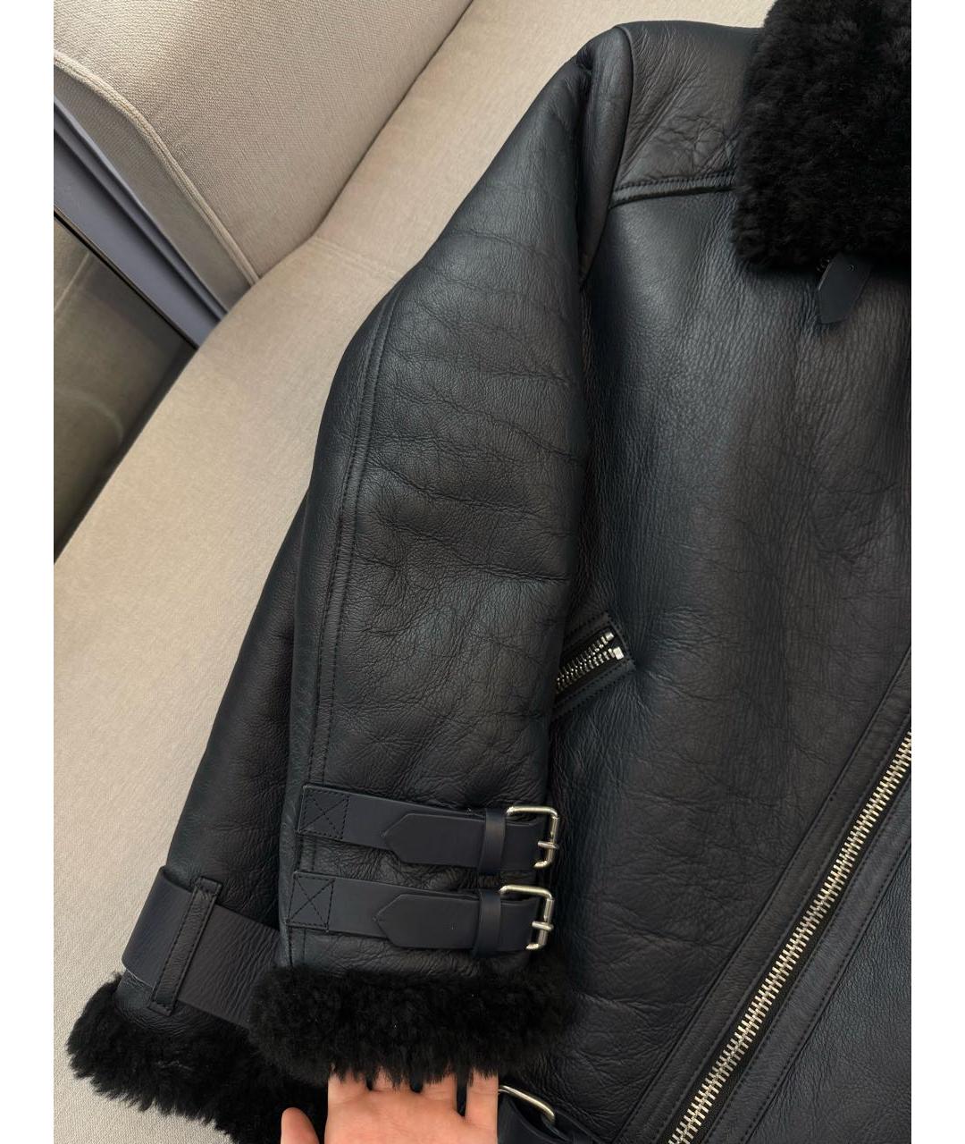 ACNE STUDIOS Черная кожаная дубленка, фото 4