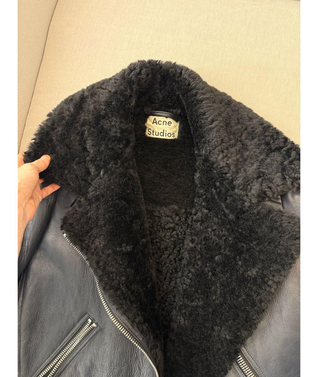 ACNE STUDIOS Черная кожаная дубленка, фото 3