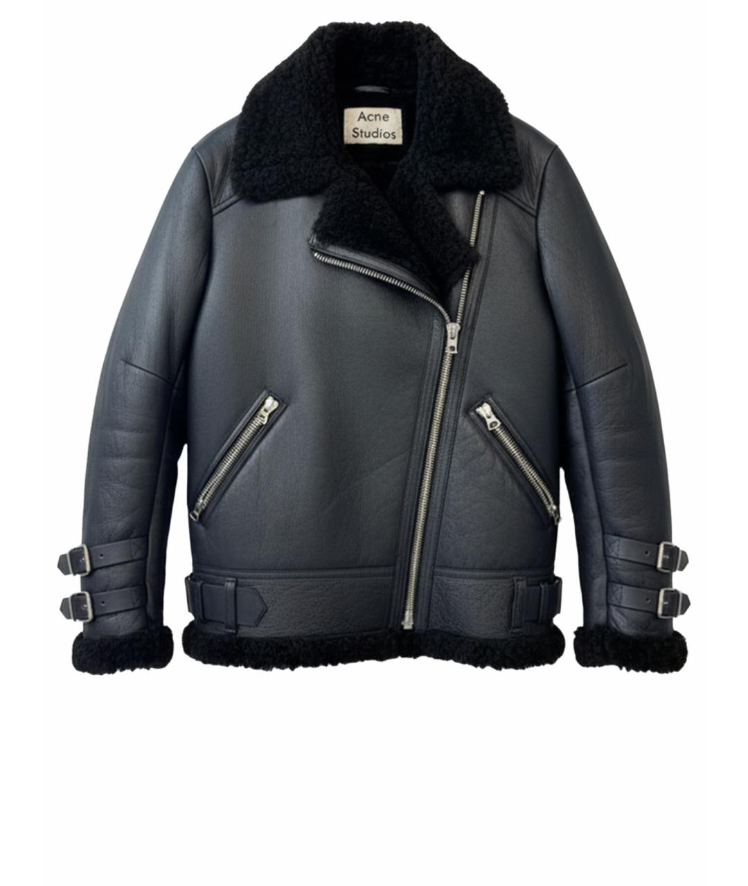 ACNE STUDIOS Черная кожаная дубленка, фото 1