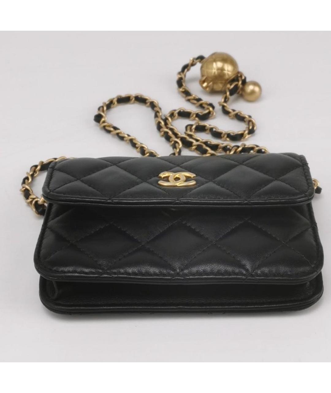 CHANEL Черная кожаная сумка через плечо, фото 3