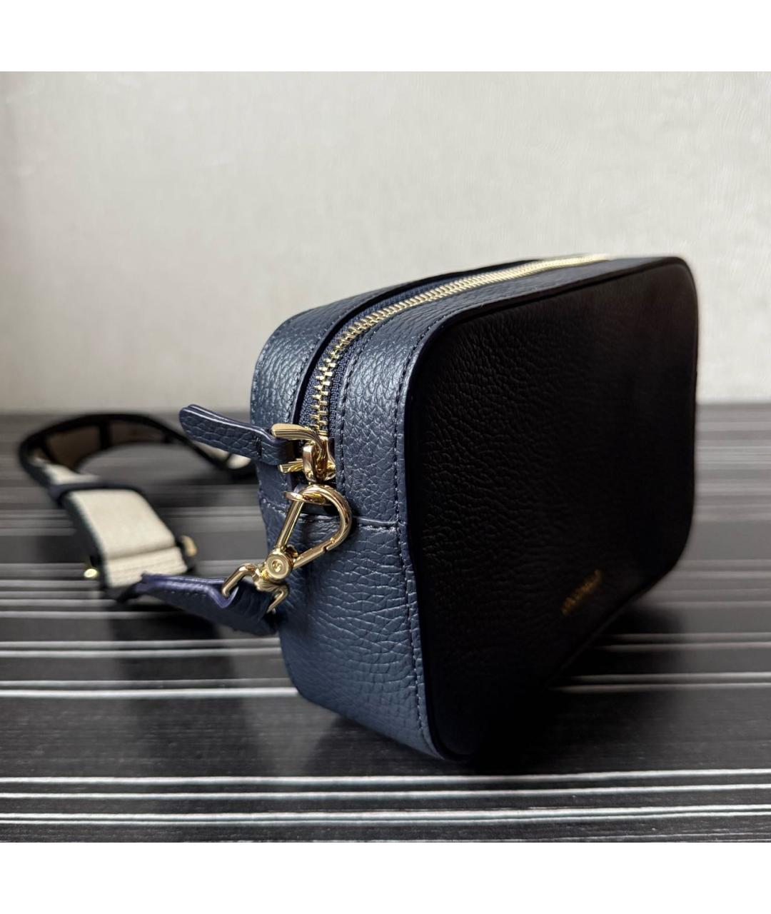 COCCINELLE Темно-синяя кожаная сумка через плечо, фото 2