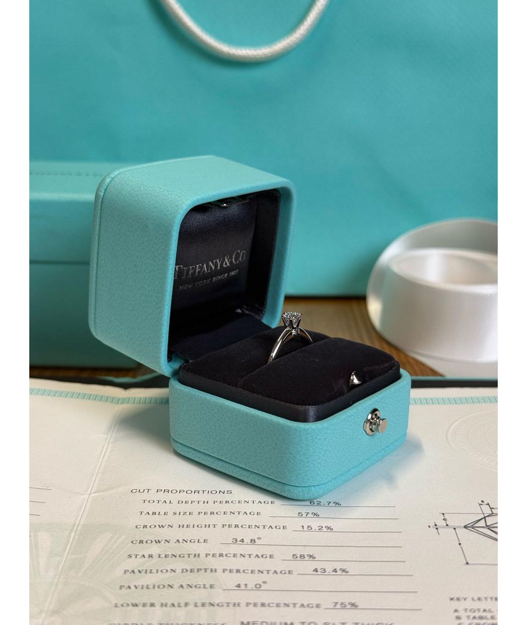 TIFFANY&CO Серебряное платиновое кольцо, фото 3