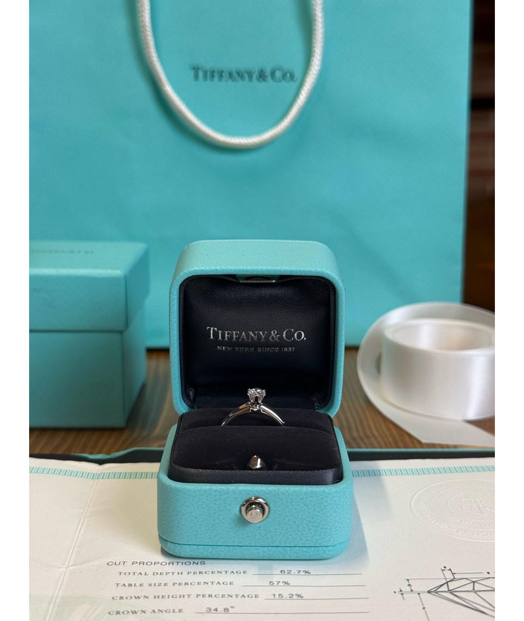 TIFFANY&CO Серебряное платиновое кольцо, фото 2