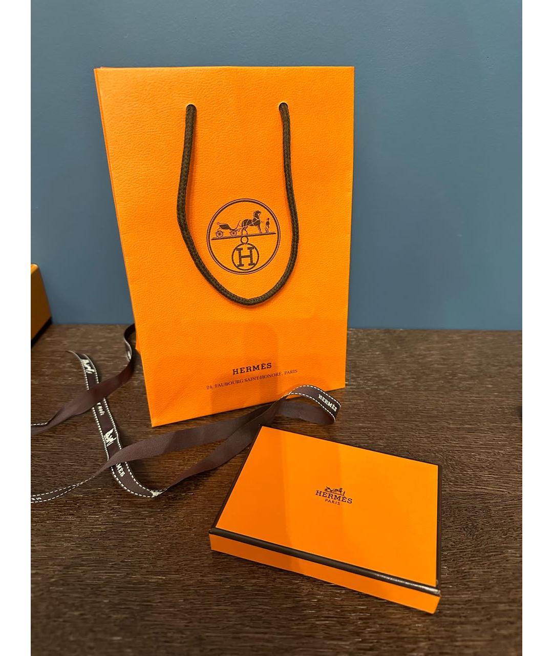 HERMES Коричневый кожаный кардхолдер, фото 4
