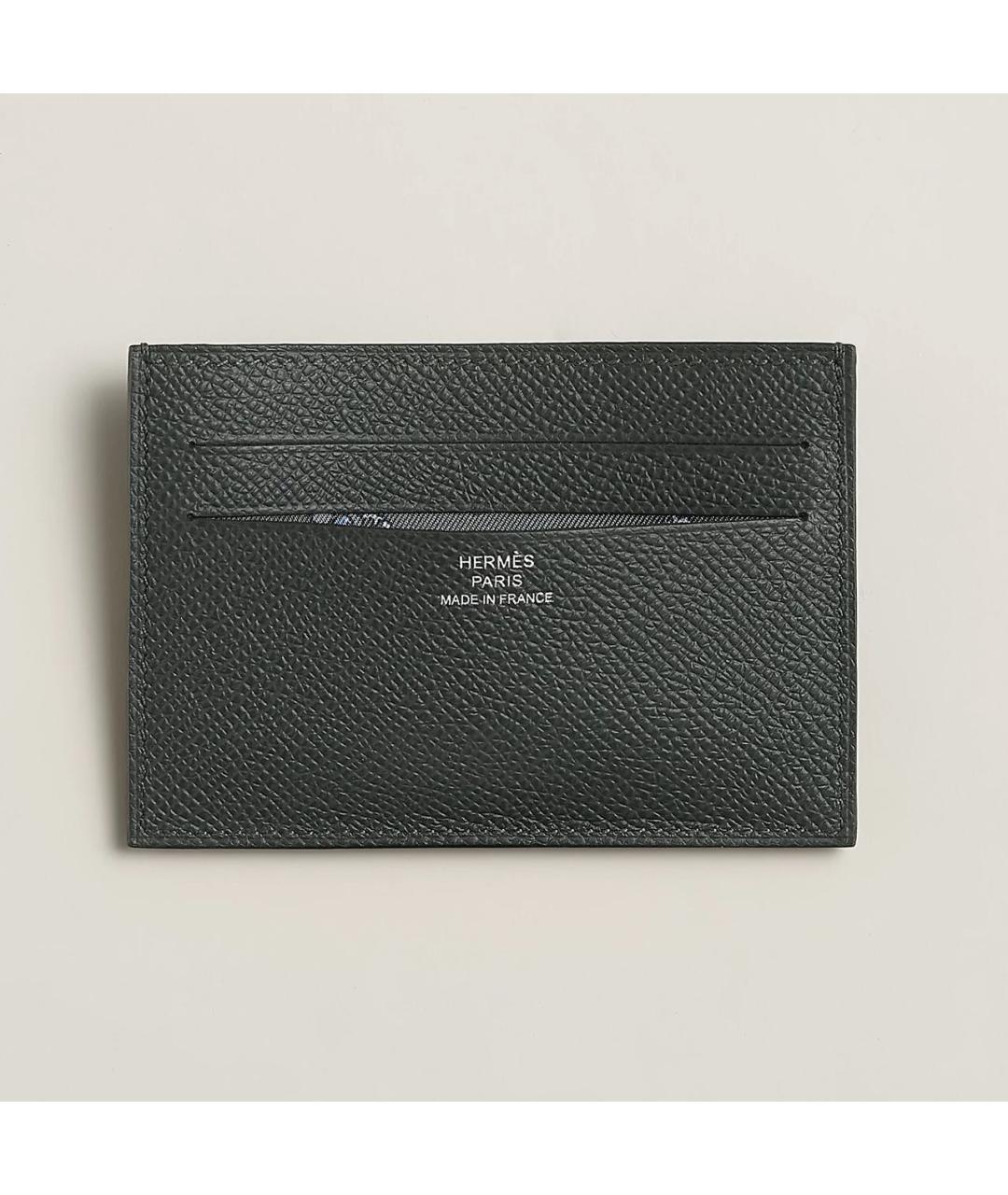 HERMES Серый кожаный кардхолдер, фото 5