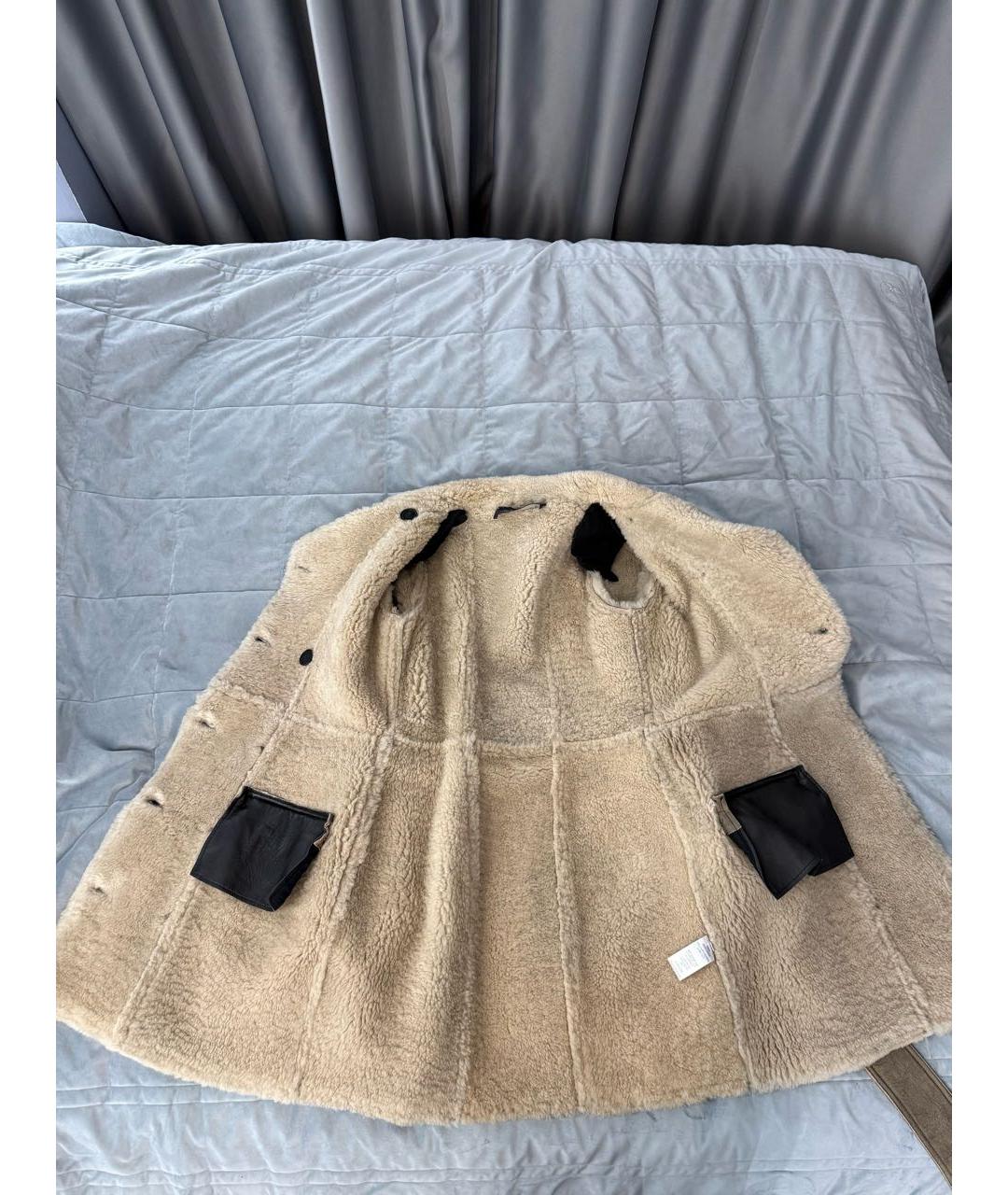 BALMAIN Бежевая меховая дубленка, фото 4