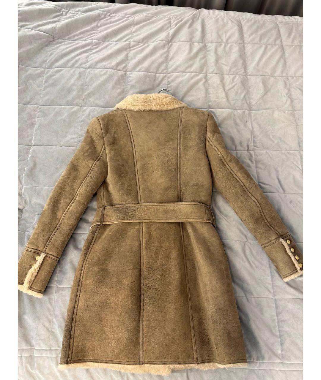 BALMAIN Бежевая меховая дубленка, фото 2