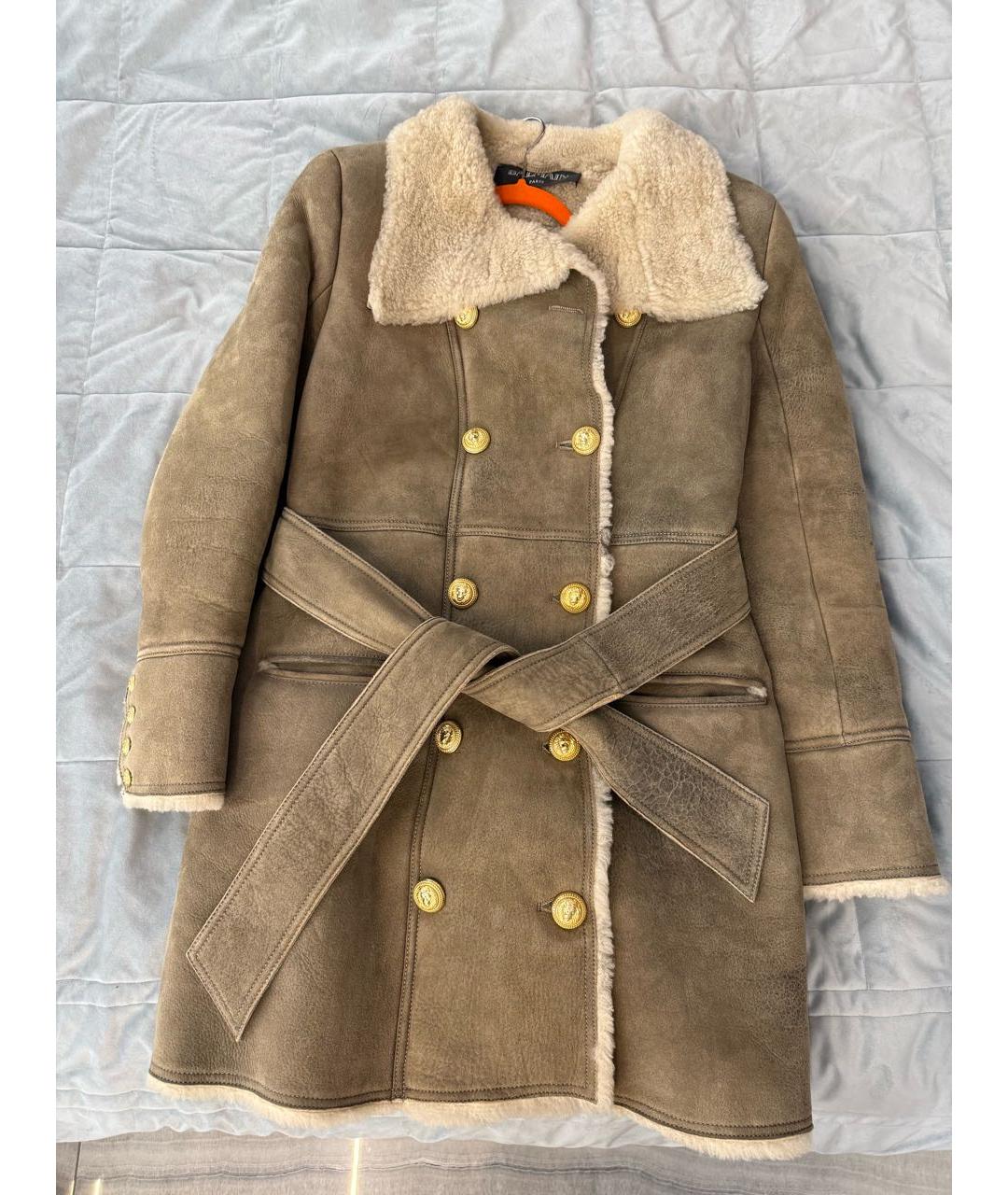 BALMAIN Бежевая меховая дубленка, фото 9