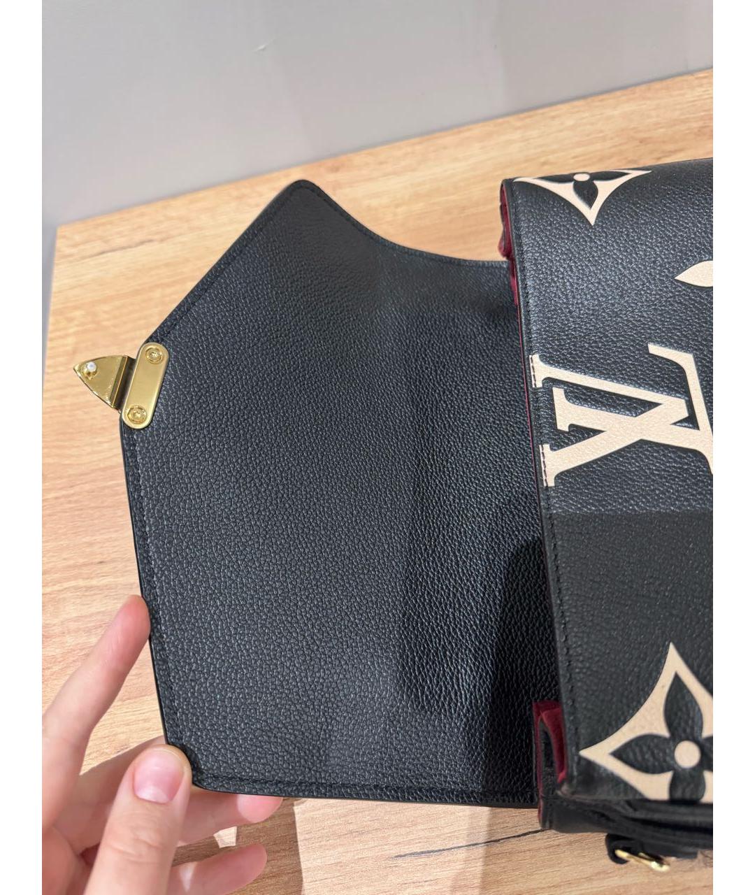 LOUIS VUITTON Черная кожаная сумка через плечо, фото 7