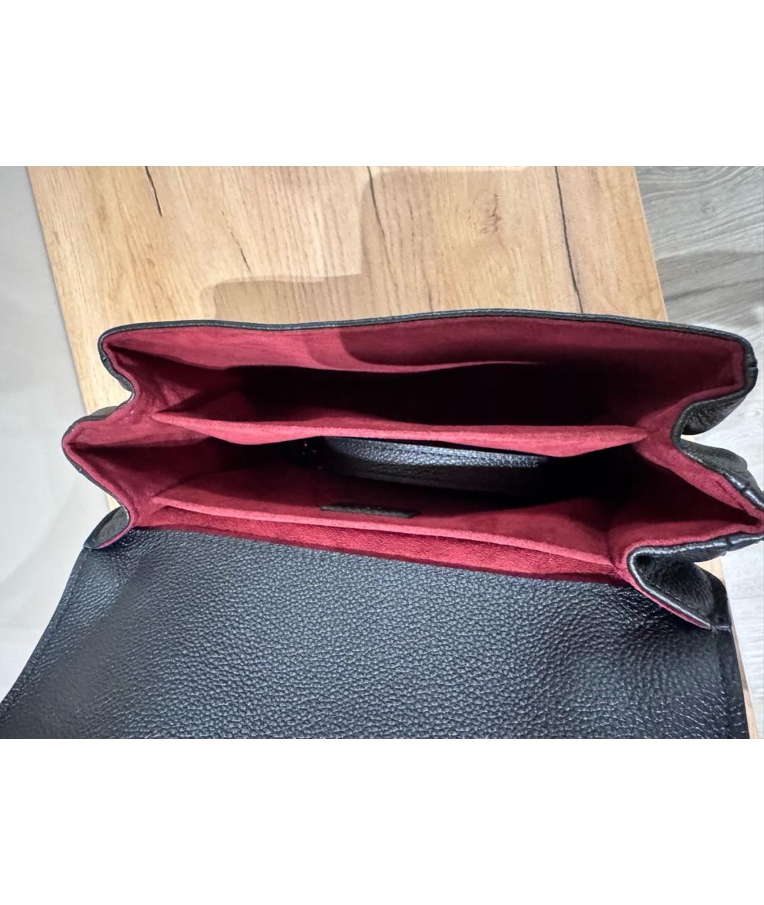 LOUIS VUITTON Черная кожаная сумка через плечо, фото 6