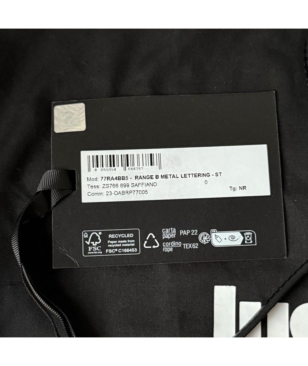 JUST CAVALLI Черная кожаная сумка с короткими ручками, фото 6