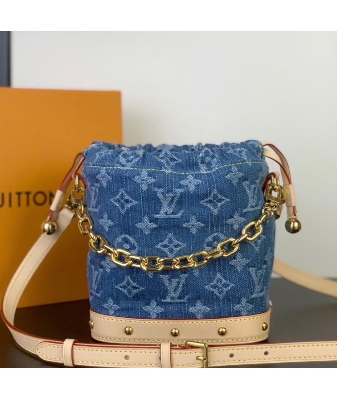 LOUIS VUITTON Голубая тканевая сумка через плечо, фото 3