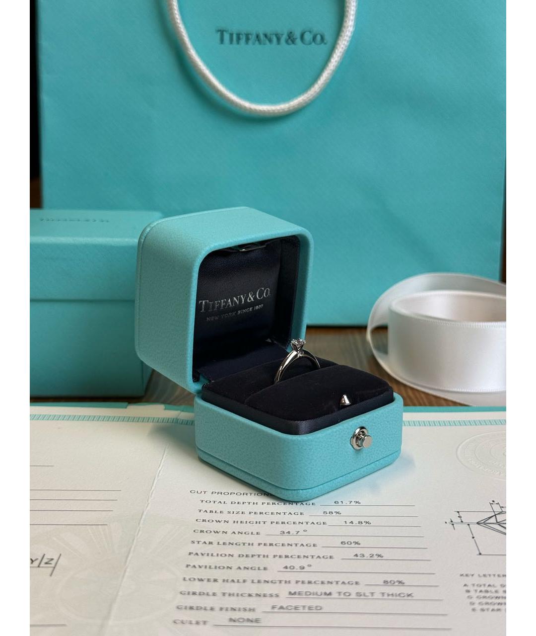 TIFFANY&CO Серебряное платиновое кольцо, фото 3