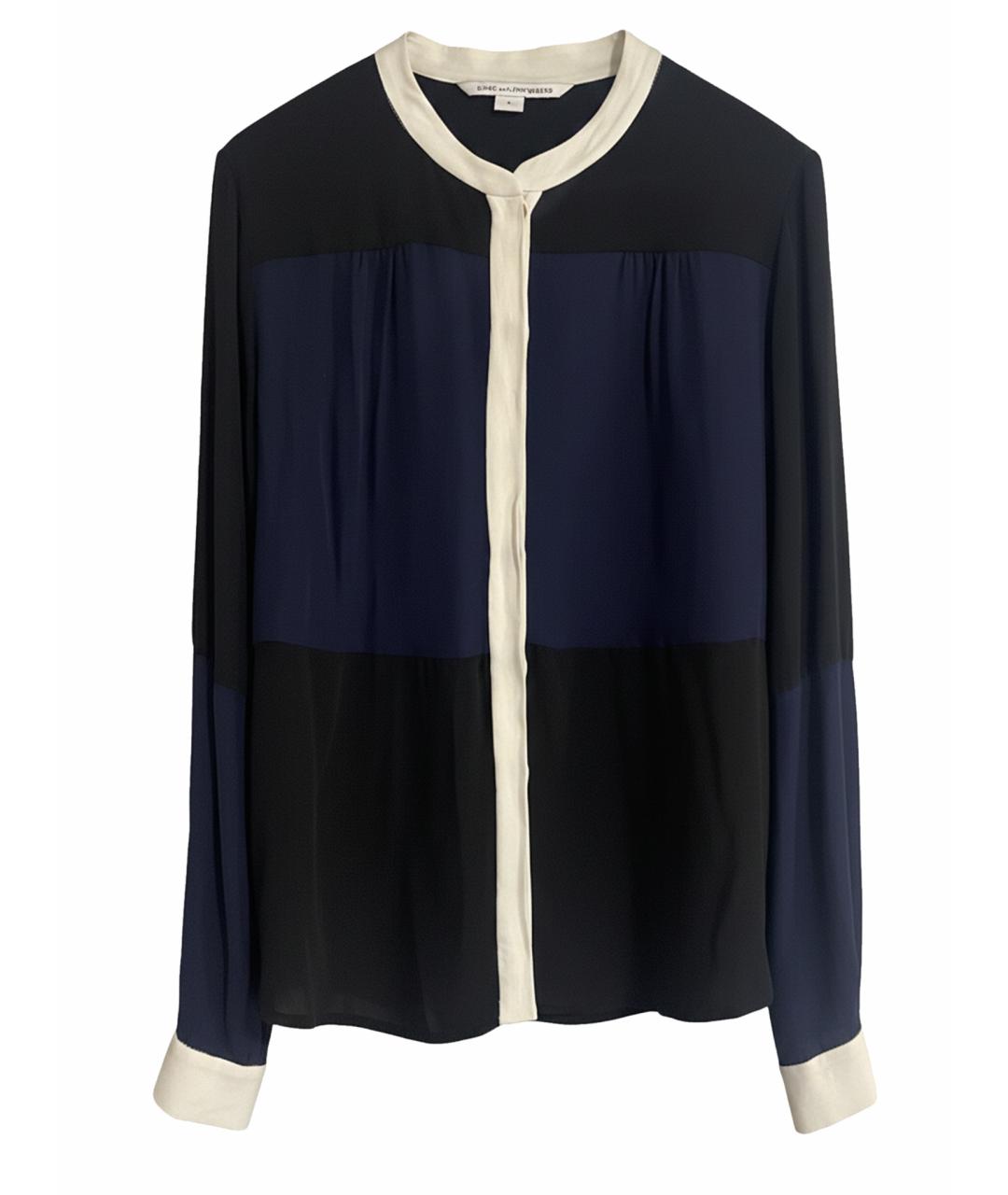 DIANE VON FURSTENBERG Синяя шелковая блузы, фото 1