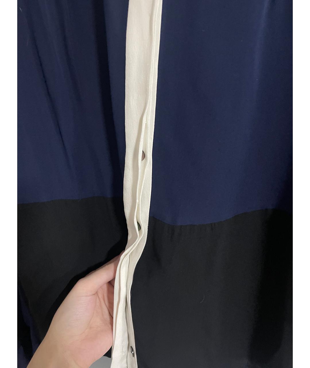 DIANE VON FURSTENBERG Синяя шелковая блузы, фото 9