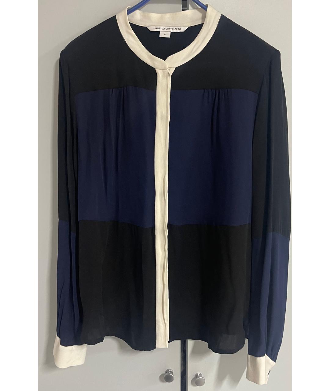 DIANE VON FURSTENBERG Синяя шелковая блузы, фото 10