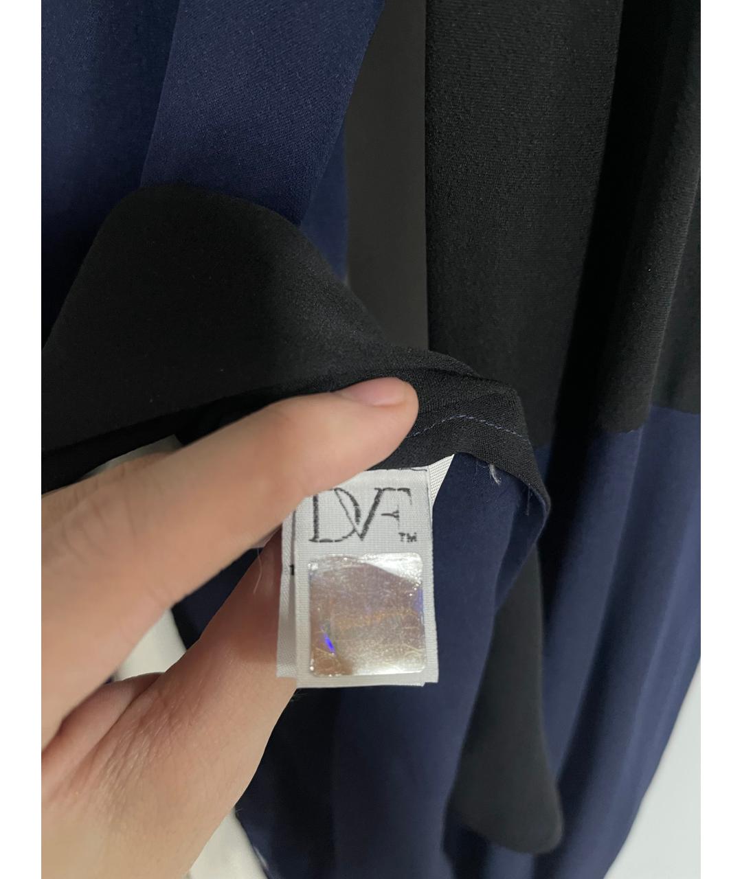 DIANE VON FURSTENBERG Синяя шелковая блузы, фото 6