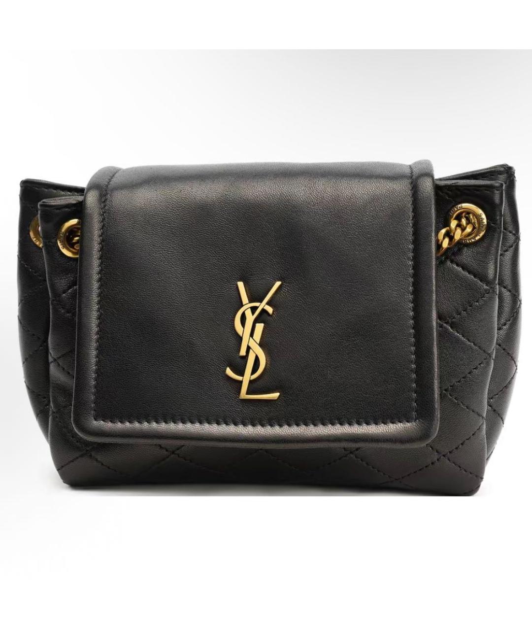 SAINT LAURENT Черная кожаная сумка через плечо, фото 5