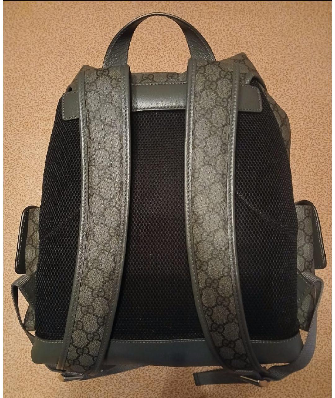 GUCCI Антрацитовый кожаный рюкзак, фото 3