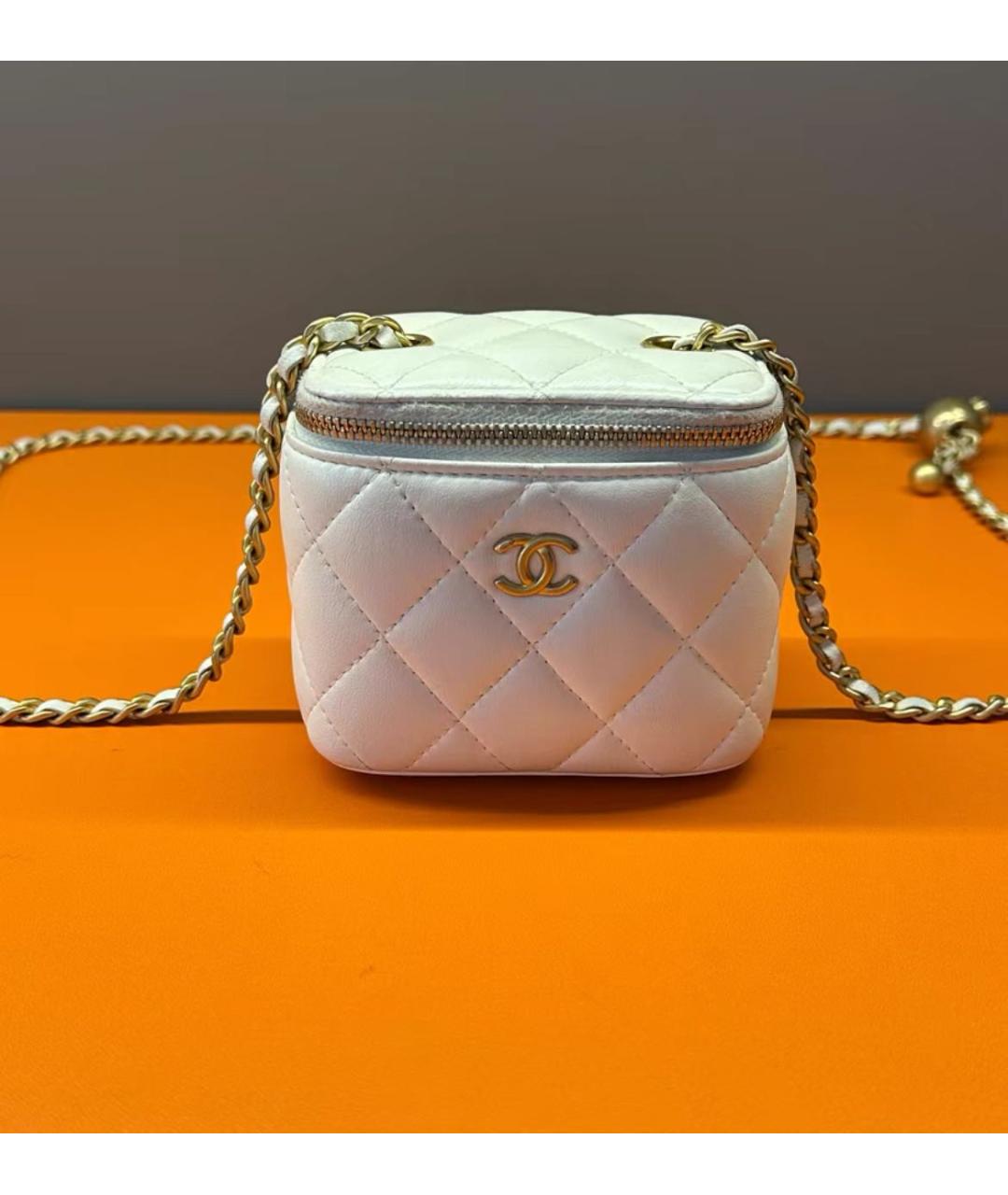 CHANEL Бежевая кожаная сумка через плечо, фото 3