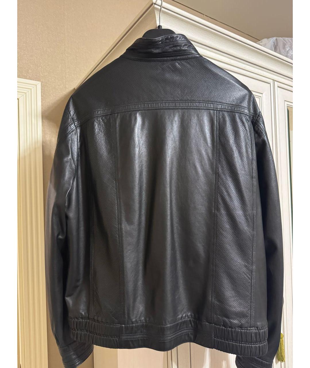 STEFANO RICCI Черная кожаная куртка, фото 4