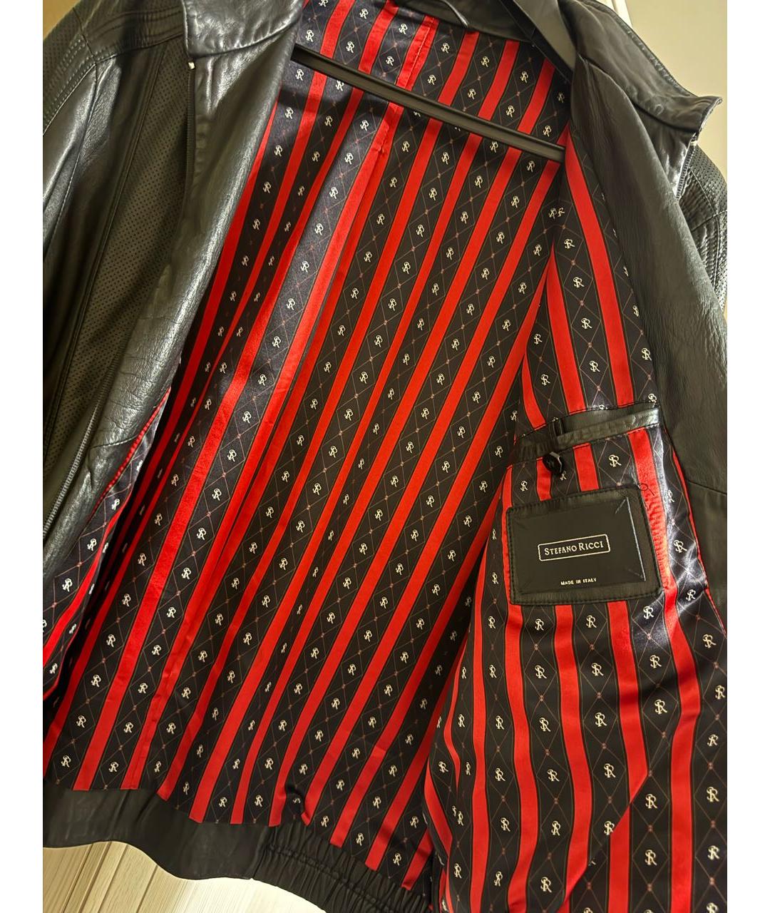 STEFANO RICCI Черная кожаная куртка, фото 3