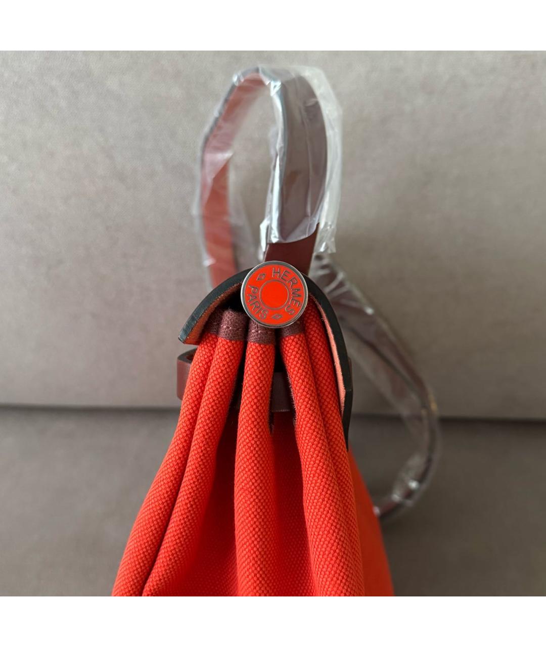 HERMES Красная тканевая сумка через плечо, фото 7