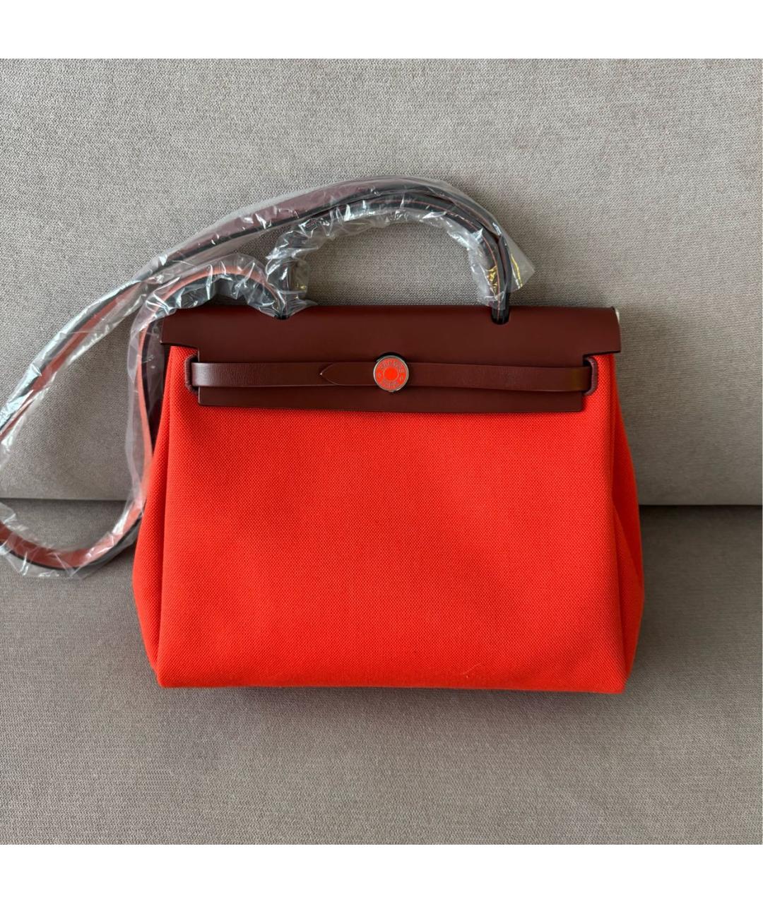 HERMES Красная тканевая сумка через плечо, фото 2