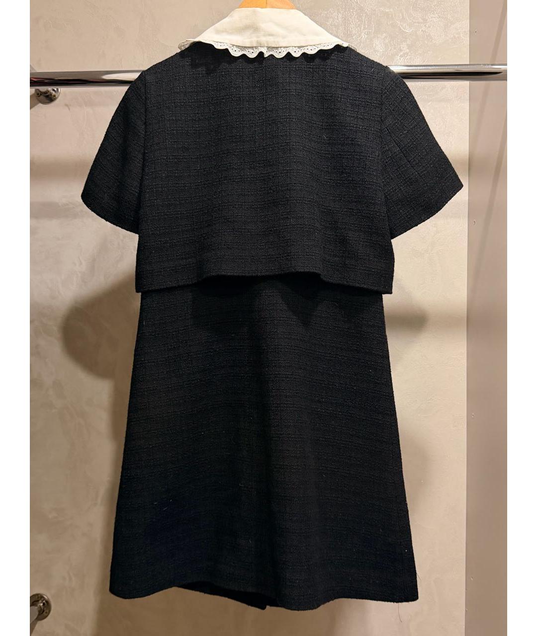 SANDRO Черное твидовое повседневное платье, фото 2